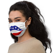 Load image into Gallery viewer, Lips - Red White and Blue Open Mouth - Premium face mask
