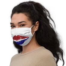 Load image into Gallery viewer, Lips - Red White and Blue Lips 3 - Premium face mask
