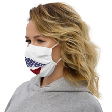 Load image into Gallery viewer, Lips - Red White and Blue Lips 4 - Premium face mask
