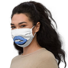 Load image into Gallery viewer, Glitter Lip Blue - Premium Face Mask
