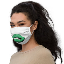 Load image into Gallery viewer, Glitter Lip Green - Premium face mask
