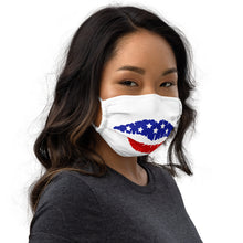 Load image into Gallery viewer, Lips - Red White and Blue Puffy Lip - Premium face mask
