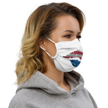 Load image into Gallery viewer, Lips - Red White and Blue Lips 5 - Premium face mask
