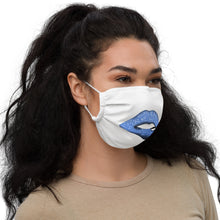 Load image into Gallery viewer, Glitter Lip Blue - Premium Face Mask
