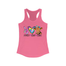 Load image into Gallery viewer, Peace Love Cows - Women&#39;s Ideal Racerback Tank

