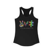 Load image into Gallery viewer, Peace Love Autism - Women&#39;s Ideal Racerback Tank
