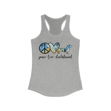 Load image into Gallery viewer, Peace Love Dachshund - Women&#39;s Ideal Racerback Tank
