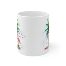 Load image into Gallery viewer, Flamingo and Palm Tree Ceramic Mug 11oz
