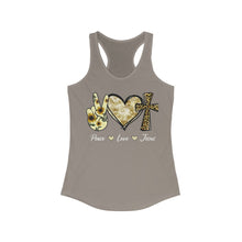 Load image into Gallery viewer, Peace Love Jesus - Women&#39;s Ideal Racerback Tank
