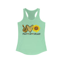 Load image into Gallery viewer, Peace Love Sunshine - Women&#39;s Ideal Racerback Tank
