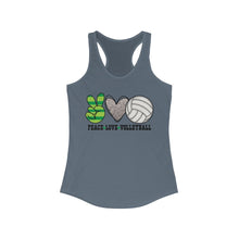 Load image into Gallery viewer, Peace Love Volleyball - Women&#39;s Ideal Racerback Tank
