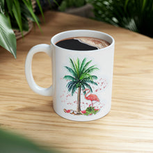 Load image into Gallery viewer, Flamingo and Palm Tree Ceramic Mug 11oz
