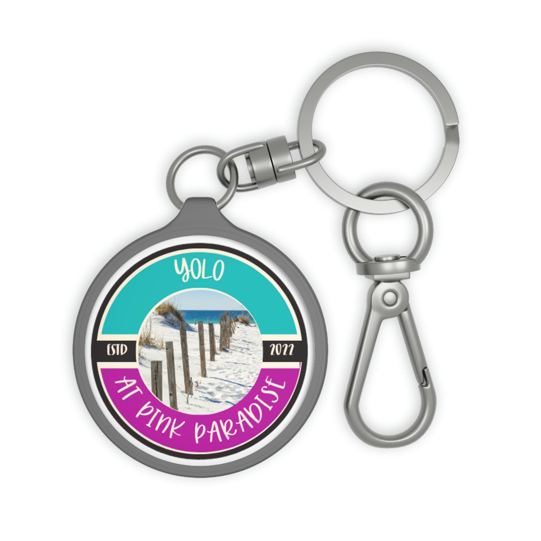 Yolo at Pink Paradise Keyring Tag