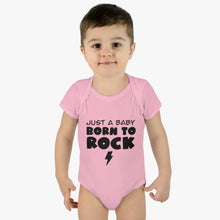 Load image into Gallery viewer, Baby Born To Rock Infant Baby Rib Bodysuit
