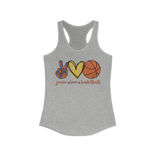 Load image into Gallery viewer, Peace Love Basketball - Women's Ideal Racerback Tank
