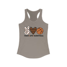 Load image into Gallery viewer, Peace Love Basketball - Women&#39;s Ideal Racerback Tank
