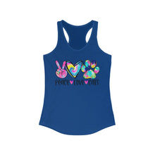 Load image into Gallery viewer, Peace Love Cats - Women&#39;s Ideal Racerback Tank
