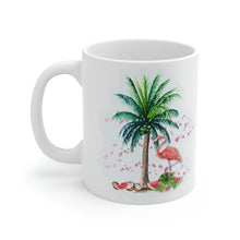 Load image into Gallery viewer, Flamingo and Palm Tree Ceramic Mug 11oz
