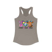 Load image into Gallery viewer, Peace Love Cows - Women&#39;s Ideal Racerback Tank
