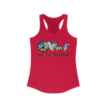 Load image into Gallery viewer, Peace Love Dachshund - Women&#39;s Ideal Racerback Tank
