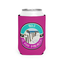 Load image into Gallery viewer, Yolo at Pink Paradise Can Cooler Sleeve
