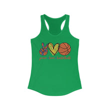 Load image into Gallery viewer, Peace Love Basketball - Women's Ideal Racerback Tank
