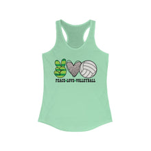 Load image into Gallery viewer, Peace Love Volleyball - Women&#39;s Ideal Racerback Tank
