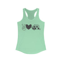 Load image into Gallery viewer, Peace Love Camping - Women&#39;s Ideal Racerback Tank
