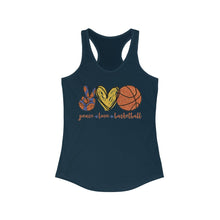 Load image into Gallery viewer, Peace Love Basketball - Women's Ideal Racerback Tank
