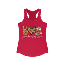 Load image into Gallery viewer, Peace Love Pumpkin Spice - Women&#39;s Ideal Racerback Tank
