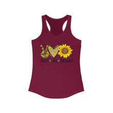 Load image into Gallery viewer, Peace Love Sunshine - Women&#39;s Ideal Racerback Tank
