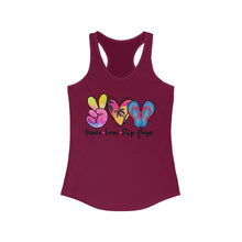 Load image into Gallery viewer, Peace Love Flip Flops - Women&#39;s Ideal Racerback Tank
