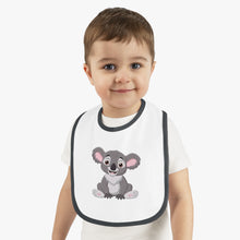 Load image into Gallery viewer, Baby Contrast Trim Jersey Bib Koala Bear
