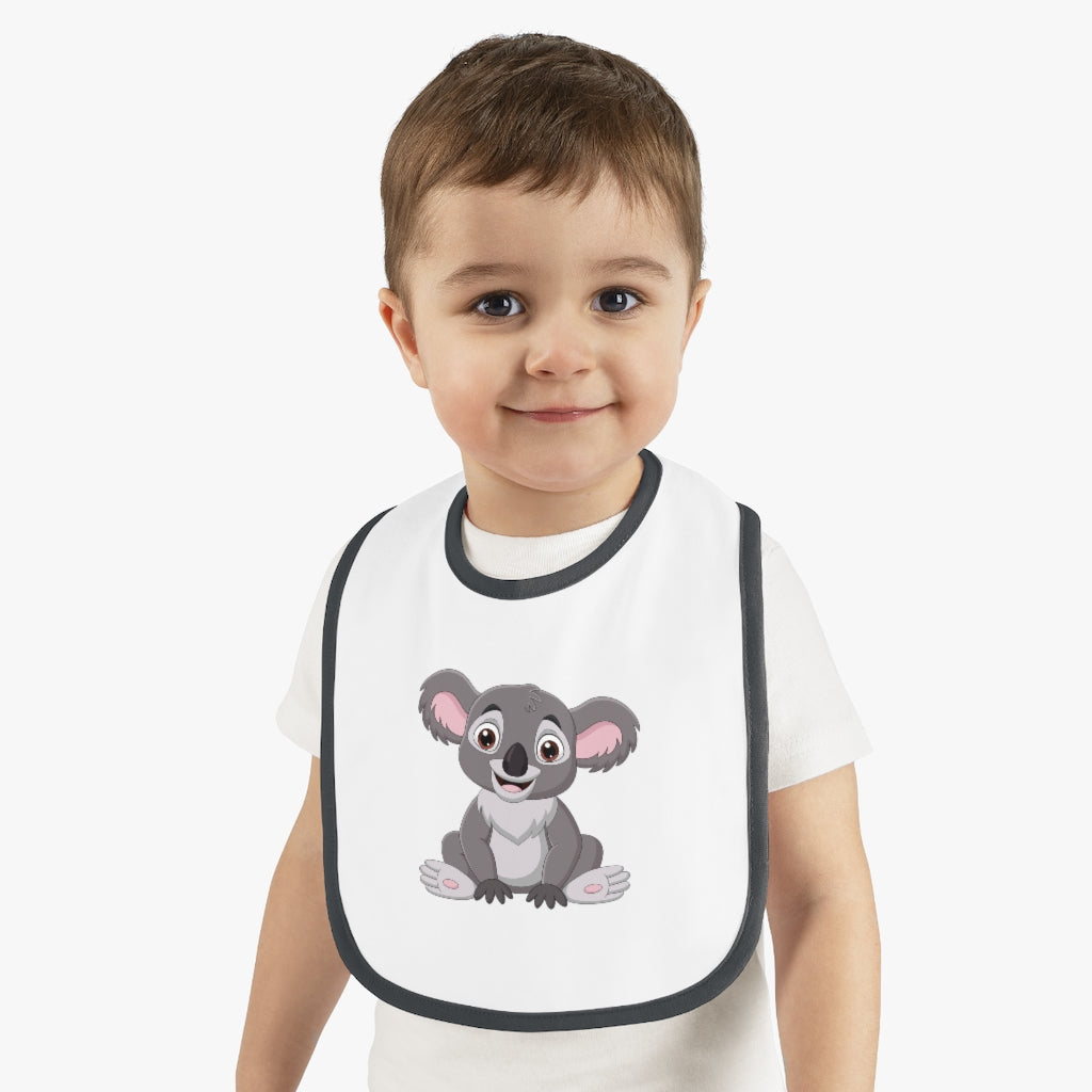 Baby Contrast Trim Jersey Bib Koala Bear