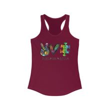 Load image into Gallery viewer, Peace Love Autism - Women&#39;s Ideal Racerback Tank
