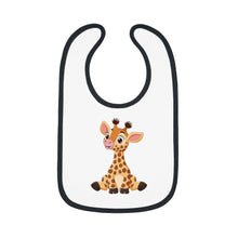 Load image into Gallery viewer, Baby Contrast Trim Jersey Bib Giraffe
