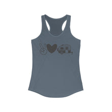 Load image into Gallery viewer, Peace Love Camping - Women&#39;s Ideal Racerback Tank
