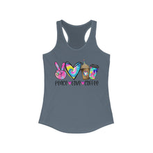 Load image into Gallery viewer, Peace Love Coffee - Women&#39;s Ideal Racerback Tank
