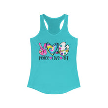 Load image into Gallery viewer, Peace Love Art - Women&#39;s Ideal Racerback Tank
