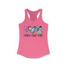 Load image into Gallery viewer, Peace Love Cats - Women&#39;s Ideal Racerback Tank
