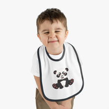 Load image into Gallery viewer, Baby Contrast Trim Jersey Bib Panda
