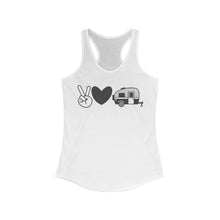 Load image into Gallery viewer, Peace Love Camping - Women&#39;s Ideal Racerback Tank
