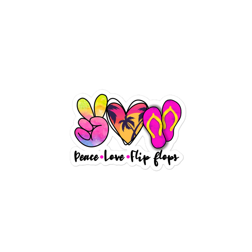 Peace Love Flip Flops 4 - Bubble-free stickers