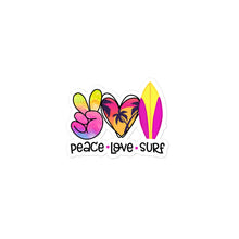 Load image into Gallery viewer, Peace Love Surf - Bubble-free stickers
