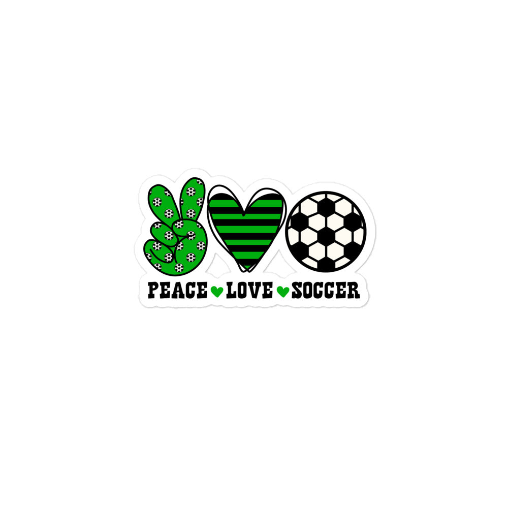 Peace Love Soccer - Bubble-free stickers