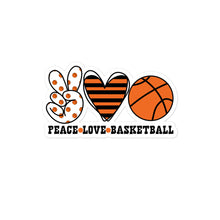 Load image into Gallery viewer, Peace Love Basketball - Bubble-free stickers
