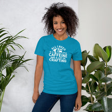 Load image into Gallery viewer, Caffeine And Crafting - wht - Short-Sleeve Unisex T-Shirt
