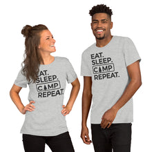 Load image into Gallery viewer, Eat Sleep Camp Repeat Short-Sleeve Unisex T-Shirt
