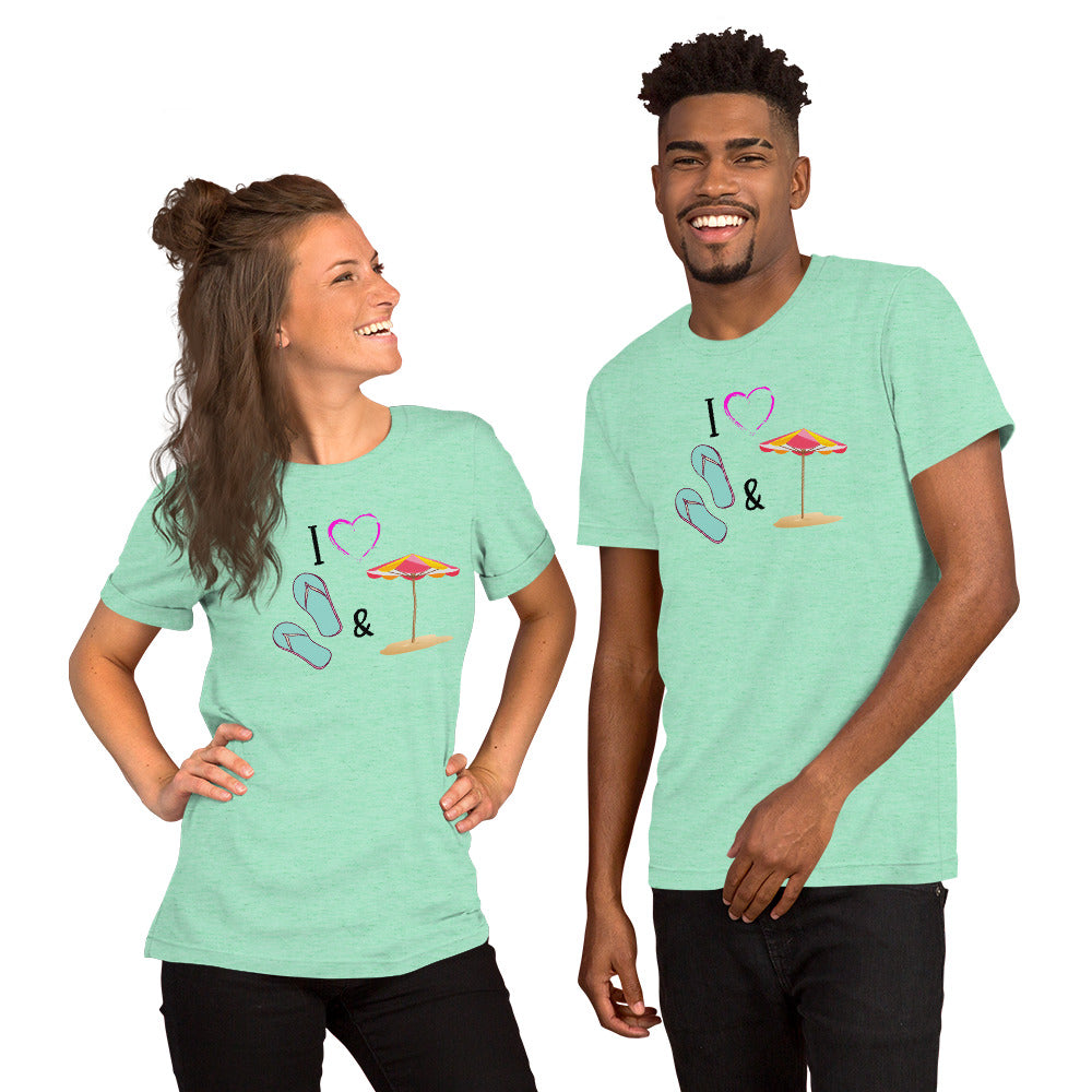 Flip Flops and Umbrella's Short-Sleeve Unisex T-Shirt