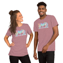 Load image into Gallery viewer, Peace Love Unicorns - Short-Sleeve Unisex T-Shirt
